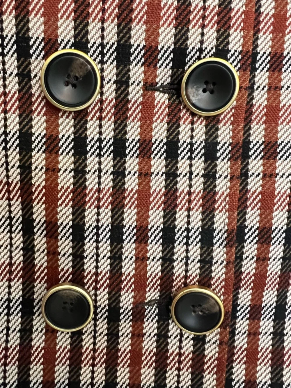 CAbi 4118 Jazzy Jacket Double-Breasted Plaid Peacoat Size M - Picture 9 of 12